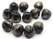 12 15mm Brass Tone Metallic Faceted Gumdrop Vintage Lucite Beads